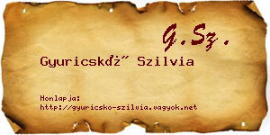 Gyuricskó Szilvia névjegykártya